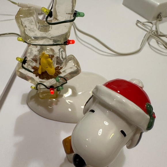 Peanuts Village Dept 56 Creating Joy Snoopy Woodstock LED Ice Sculpture Working - Picture 8 of 12